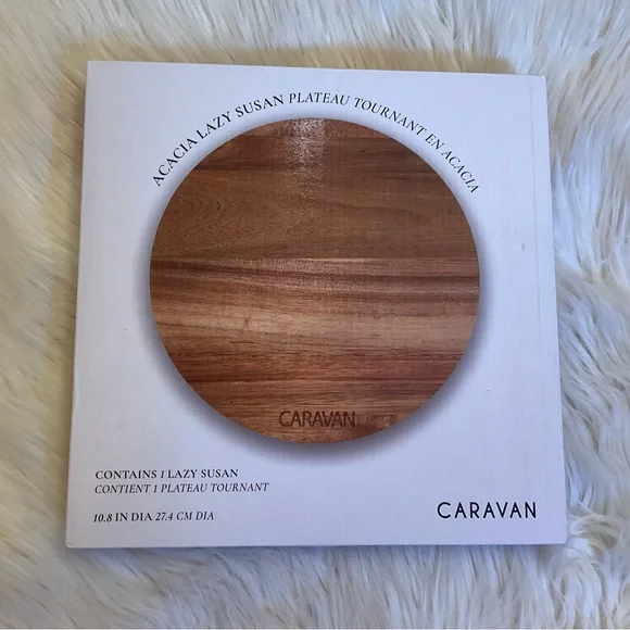 Caravan Acacia Lazy Susan - New in Box - Picture 2 of 6